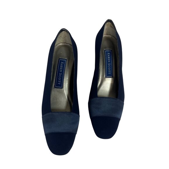 Karen Scott Misha Pumps Shoes Heeled Womens Size 8.5 N Blue Leather - Picture 2 of 10